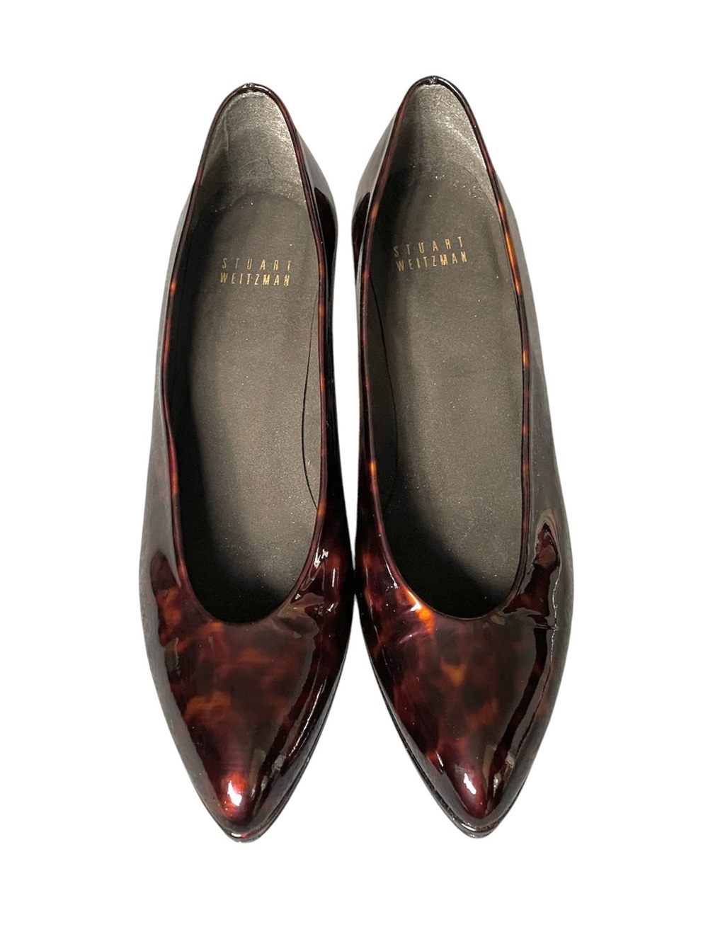 Stuart Weitzman Women's Pointed Toe Pumps in Tortoiseshell Brown 7